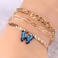 Zinc Alloy Anklet, with 2.76inch extender chain, plated, three pieces & fashion jewelry & for woman & enamel Approx 8.66 Inch 