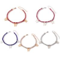 Zinc Alloy Anklet, with 2.76inch extender chain, fashion jewelry & for woman & with rhinestone Approx 7.87 Inch 