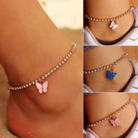 Zinc Alloy Anklet, with 2.17inch extender chain, gold color plated, fashion jewelry & for woman & with rhinestone Approx 7.09 Inch 