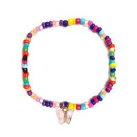 Fashion Jewelry Anklet, Seedbead, with Zinc Alloy, gold color plated, for woman, multi-colored Approx 7.87 Inch 