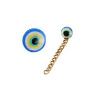 Evil Eye Earrings, Zinc Alloy, with Acrylic, gold color plated, for woman, blue  