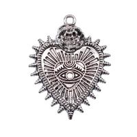 Zinc Alloy Jewelry Pendants, Heart, antique silver color plated, vintage & DIY 