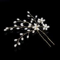 Hair Stick, Zinc Alloy, with Plastic Pearl, fashion jewelry & for woman 