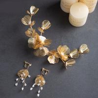 Hair Bands, Zinc Alloy, Hair Band & hair clip & earring, with Plastic Pearl, fashion jewelry & for woman, 205*140mm,45*60mm 