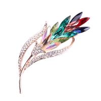 Crystal Brooch, Zinc Alloy, with Crystal, Wheat, rose gold color plated, fashion jewelry & for woman 