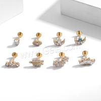 Titanium Stud Earring Set, plated, 8 pieces & micro pave cubic zirconia & for woman 