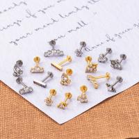 Titanium Stud Earring Set, plated, 8 pieces & micro pave cubic zirconia & for woman 