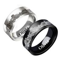 Stainless Steel Finger Ring, 304 Stainless Steel, Vacuum Ion Plating, Unisex 8mm 
