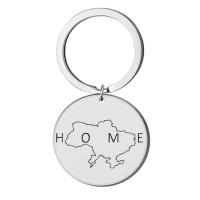 Stainless Steel Key Chain, 304 Stainless Steel, Vacuum Ion Plating, Unisex & with letter pattern 