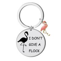 Stainless Steel Key Chain, 304 Stainless Steel, Flat Round, Unisex & with letter pattern 