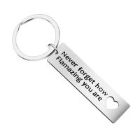 Stainless Steel Key Chain, 304 Stainless Steel, Unisex & with letter pattern 25mm 