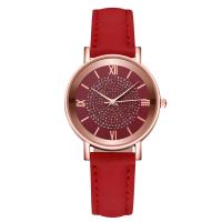Women Wrist Watch, Zinc Alloy, with Synthetic Leather & Glass, waterproofless & Chinese movement & with roman number & for woman 