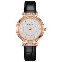 Women Wrist Watch, Zinc Alloy, with Synthetic Leather & Glass, waterproofless & Chinese movement & for woman & with rhinestone Approx 9.25 Inch 