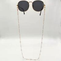 Zinc Alloy Glasses Chain, with Plastic Pearl, anti-skidding & for woman, golden Approx 75 cm 