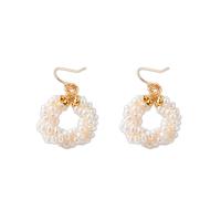 Freshwater Pearl Drop Earring, Brass, with Freshwater Pearl, 18K gold plated, fashion jewelry & for woman 