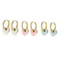 Brass Drop Earring, gold color plated, fashion jewelry & DIY & enamel 19mm 