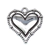 Подвеска- сердце из цинкового сплава, цинковый сплав, Сердце, плакированный цветом под старое серебро, Винтаж & DIY продается PC
