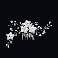 Braut Dekoratives Haarkämmchen, Messing, mit Kristall & Kunststoff Perlen, Modeschmuck & für Frau, keine, 170x70mm, verkauft von PC