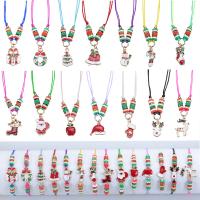 Jewelry Gift Sets, Knot Cord, bracelet & necklace, with Polymer Clay & Zinc Alloy, handmade, Christmas Design & Unisex & enamel cm cm 