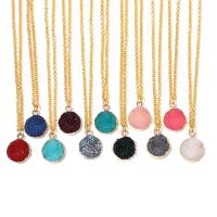 Resin Zinc Alloy Necklace, with Resin, with 5cm extender chain, gold color plated, for woman cm 