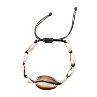 Mode créer Bracelets cordon de cire, coquille, avec corde de cire, coquille, 2 pièces & unisexe & réglable Environ 18-30 cm, Vendu par fixé