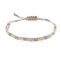 Mode créer Bracelets cordon de cire, corde de cire, avec Seedbead & cristal, Style bohème & réglable & pour femme, plus de couleurs à choisir Environ 18-30 cm, Vendu par PC