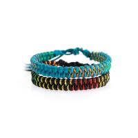 Laine cordon Bracelet, cordon de polyester, 2 pièces & style folk & unisexe & réglable, plus de couleurs à choisir Environ 18-30 cm, Vendu par fixé