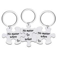 Stainless Steel Key Chain, 304 Stainless Steel, Unisex & with letter pattern 32mm, 25mm, 28mm 