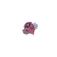 Anilo de dedo de latón, metal, Gota, chapado en platina real, ajustable & para mujer & con diamantes de imitación, tamaño:6-8, Vendido por UD