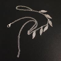 Bracelet de cheville mode Toe, alliage de zinc, avec 1.9inch chaînes de rallonge, Placage de couleur argentée, bijoux de mode & pour femme Environ 8.3 pouce, Vendu par PC