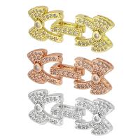 Brass Fold Over Clasp, plated, fashion jewelry & DIY & micro pave cubic zirconia 28mm 