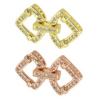 Brass Fold Over Clasp, plated, fashion jewelry & DIY & micro pave cubic zirconia 25mm 