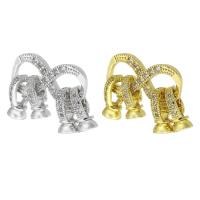 Brass Clasp Findings, plated, fashion jewelry & DIY & micro pave cubic zirconia 21mm 