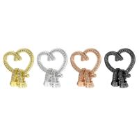 Brass Clasp Findings, plated, fashion jewelry & DIY & micro pave cubic zirconia 26mm 