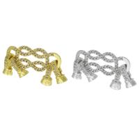 Brass Clasp Findings, plated, fashion jewelry & DIY & micro pave cubic zirconia 22mm 