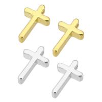 Colgantes de Cruces de latón, metal, chapado, Joyería & Bricolaje, más colores para la opción, 8x13x3mm, agujero:aproximado 1mm, Vendido por UD