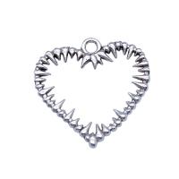 Zinc Alloy Heart Pendants, antique silver color plated, vintage & DIY & hollow 