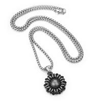 Titanium Steel Jewelry Necklace, Sunflower, Unisex Approx 70 cm 