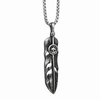 Titanium Steel Jewelry Necklace, Feather, Unisex Approx 70 cm 
