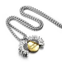 Zinc Alloy Necklace, Sunflower, plated, Unisex, mixed colors Approx 70 cm 
