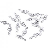 Stainless Steel Charm Connector, 304 Stainless Steel, Music Note, DIY & 1/1 loop & hollow, original color 