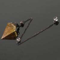 Gemstone Pendulum, with Zinc Alloy, antique brass color plated & Unisex, 19*42mm,7.5mm 