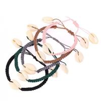 Eau douce coque Bracelet à, cordon de polyester, avec coquille, coquille, unisexe & réglable, plus de couleurs à choisir Environ 18-30 cm, Vendu par PC