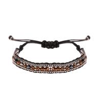 Crystal Bracelets, Polyester Cord, with Crystal & Zinc Alloy, adjustable & for woman Approx 18-30 cm 