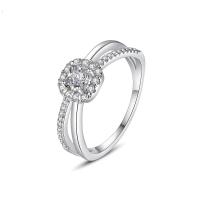 Cubic Zirconia Micro Pave Brass Finger Ring, platinum color plated & micro pave cubic zirconia & for woman, 7mm, US Ring 