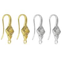 Brass Hook Earwire, plated, fashion jewelry & DIY & micro pave cubic zirconia 