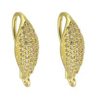 Brass Hook Earwire, gold color plated, fashion jewelry & DIY & micro pave cubic zirconia & for woman, Crystal Gold 