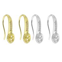 Brass Hook Earwire, plated, fashion jewelry & DIY & micro pave cubic zirconia & for woman 