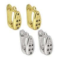 Brass Lever Back Earring Component, plated, fashion jewelry & DIY & micro pave cubic zirconia & for woman 