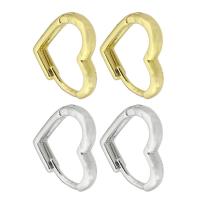 Brass Huggie Hoop Earring, Heart, plated, fashion jewelry & for woman 
